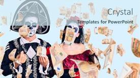  Presentation with mexican day - PPT theme with young-couple-wearing-mexican-day background and a sky blue colored foreground