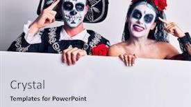  Presentation with mexican day - Slide set consisting of young-couple-wearing-mexican-day background and a light gray colored foreground