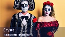  Presentation with mexican day - Slides having young-couple-wearing-mexican-day background and a navy blue colored foreground