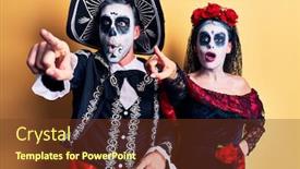  Presentation with mexican day - PPT layouts featuring young-couple-wearing-mexican-day background and a tawny brown colored foreground