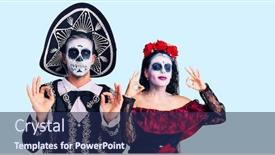  Presentation with mexican day - Amazing PPT layouts having young-couple-wearing-mexican-day backdrop and a navy blue colored foreground