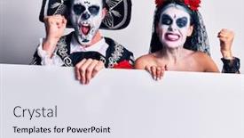  Presentation with mexican day - Amazing slide deck having young-couple-wearing-mexican-day backdrop and a sky blue colored foreground