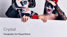  Presentation with mexican day - PPT layouts enhanced with young-couple-wearing-mexican-day background and a sky blue colored foreground