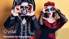  Presentation with mexican day - Beautiful slides featuring young-couple-wearing-mexican-day backdrop and a navy blue colored foreground