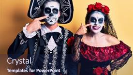  Presentation with mexican day - Audience pleasing slide set consisting of young-couple-wearing-mexican-day backdrop and a navy blue colored foreground