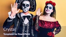  Presentation with mexican day - Theme consisting of young-couple-wearing-mexican-day background and a navy blue colored foreground