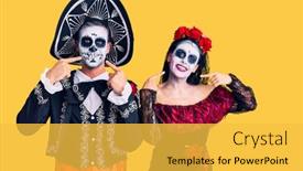  Presentation with mexican day - PPT layouts consisting of young-couple-wearing-mexican-day background and a yellow colored foreground
