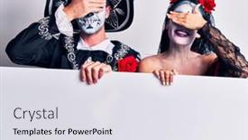  Presentation with mexican day - Audience pleasing theme consisting of young-couple-wearing-mexican-day backdrop and a sky blue colored foreground