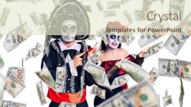  Presentation with mexican day - PPT theme having young-couple-wearing-mexican-day background and a lemonade colored foreground