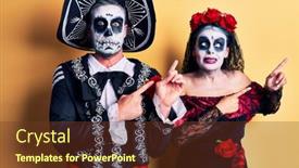  Presentation with mexican day - Slide set featuring young-couple-wearing-mexican-day background and a tawny brown colored foreground