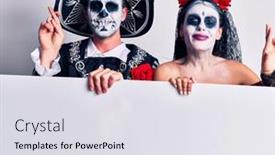  Presentation with mexican day - Audience pleasing presentation theme consisting of young-couple-wearing-mexican-day backdrop and a sky blue colored foreground