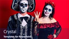  Presentation with mexican day - Audience pleasing slide set consisting of young-couple-wearing-mexican-day backdrop and a navy blue colored foreground