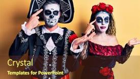  Presentation with mexican day - Audience pleasing presentation design consisting of young-couple-wearing-mexican-day backdrop and a tawny brown colored foreground