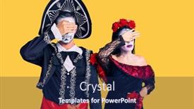  Presentation with day of the dead - PPT layouts featuring young-couple-wearing-mexican-day background and a navy blue colored foreground