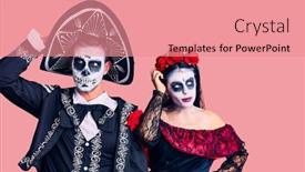  Presentation with mexican day - Cool new slides with young-couple-wearing-mexican-day backdrop and a coral colored foreground