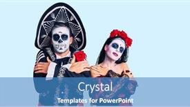  Presentation with mexican day - Slide deck consisting of young-couple-wearing-mexican-day background and a teal colored foreground