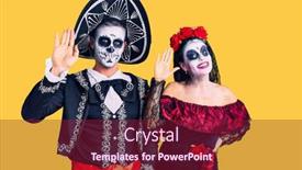  Presentation with mexican day - PPT layouts with young-couple-wearing-mexican-day background and a violet colored foreground