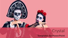  Presentation with mexican day - Colorful presentation design enhanced with young-couple-wearing-mexican-day backdrop and a red colored foreground