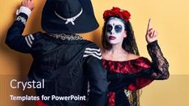  Presentation with mexican day - PPT theme enhanced with young-couple-wearing-mexican-day background and a wine colored foreground