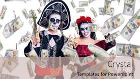  Presentation with mexican day - Colorful presentation enhanced with young-couple-wearing-mexican-day backdrop and a coral colored foreground