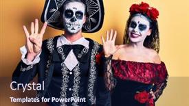  Presentation with mexican day - Presentation design having young-couple-wearing-mexican-day background and a navy blue colored foreground