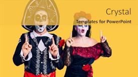  Presentation with mexican day - Theme featuring young-couple-wearing-mexican-day background and a yellow colored foreground