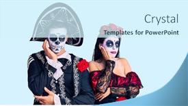  Presentation with mexican day - Slide set having young-couple-wearing-mexican-day background and a cool aqua colored foreground