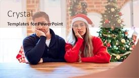  Presentation with christmas tree - PPT theme having depression problems with cross background and a lemonade colored foreground