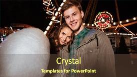  Presentation with cotton candy - Presentation theme with young couple with cotton candy background and a tawny brown colored foreground