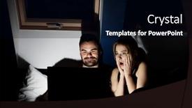  Presentation with movie - Theme with young-couple-with-laptop-watching background and a black colored foreground