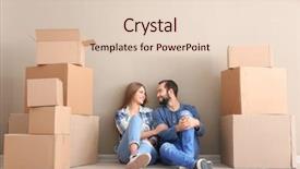  Presentation with young athletes box jumping - Slides consisting of young couple with moving boxes background and a lemonade colored foreground