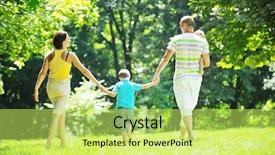  Presentation with young children at school - PPT theme with young couple with their children background and a yellow colored foreground