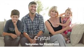  Presentation with rest - Amazing presentation design having young couple with their cute kids having rest at home backdrop and a tawny brown colored foreground