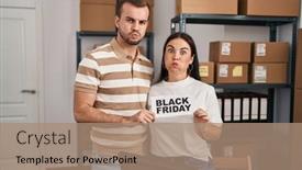  Presentation with friday - Presentation consisting of young-couple-working background and a coral colored foreground