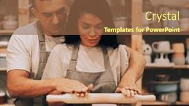  Presentation with hobbies - Slide set consisting of young-couple-works background and a tawny brown colored foreground