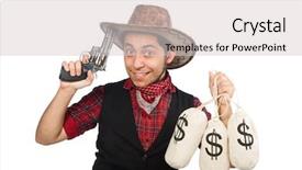  Presentation with cowboy - PPT layouts featuring young cowboy with gun background and a lemonade colored foreground