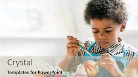  Presentation with golden christmas - Beautiful slide deck featuring painting golden christmas toy ball backdrop and a soft green colored foreground