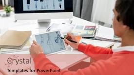  Presentation with scrolling - Colorful theme enhanced with young-creative-fashion-designer backdrop and a coral colored foreground