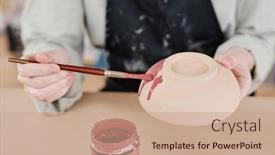  Presentation with creative - Slides consisting of young-creative-female-artisan background and a coral colored foreground