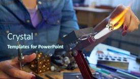  Presentation with stream - Audience pleasing slides consisting of young-creative-female-lampworking-master backdrop and a ocean colored foreground