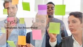  Presentation with creative - PPT theme having young-creative-team-in-brainstorming background and a coral colored foreground