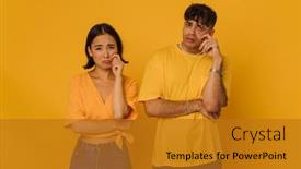  Presentation with woman crying - Presentation theme with young-crying-asian-woman background and a  colored foreground