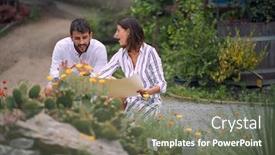  Presentation with botanical - Beautiful theme featuring young-curious-male-visitor-studies backdrop and a gray colored foreground