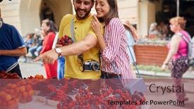  Presentation with czech republic - PPT theme consisting of young-curious-tourist-couple-exploring background and a violet colored foreground