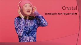  Presentation with pink - Theme having young-cute-asian-girl background and a coral colored foreground