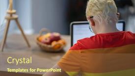  Presentation with lgbt community - PPT layouts having young-cute-blond-guy background and a tawny brown colored foreground