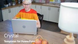  Presentation with lgbt community - Presentation design consisting of young-cute-blond-guy background and a coral colored foreground