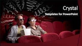  Presentation with popcorn movie - Cool new presentation theme with theater free - young cute couple sitting backdrop and a black colored foreground