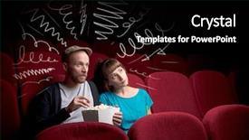  Presentation with popcorn movie - PPT layouts consisting of while watching movie with doodle background and a  colored foreground