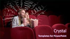  Presentation with popcorn movie - Theme featuring while watching movie with doodle background and a  colored foreground